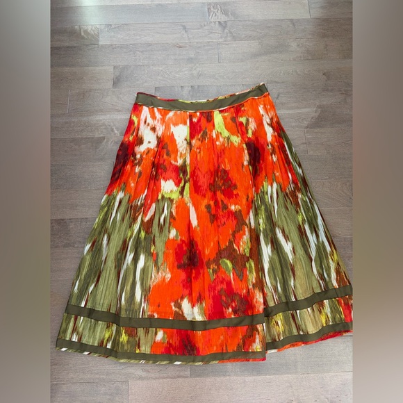 Talbots Dresses & Skirts - Talbots Orange and Green A-Line Skirt